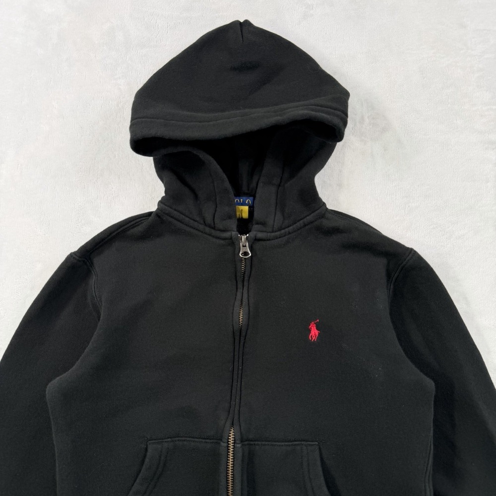 Polo Ralph Lauren Hoodie Kids Size 8/S Black Red Pony Full Zip Up